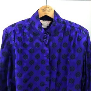 Vintage 1980s Purple Silk Blouse